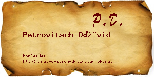 Petrovitsch Dávid névjegykártya